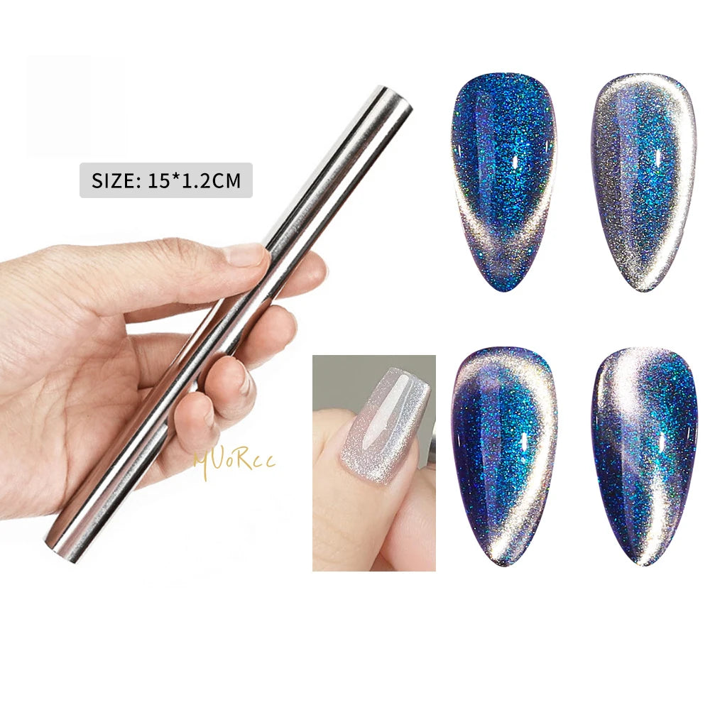 Cat Eye Magnetic Cylindrical Stick Strong Effect UV Gel Line Strip Magnetic Board Magnetic Pen For Magnetic Gel Nail Polish Tool