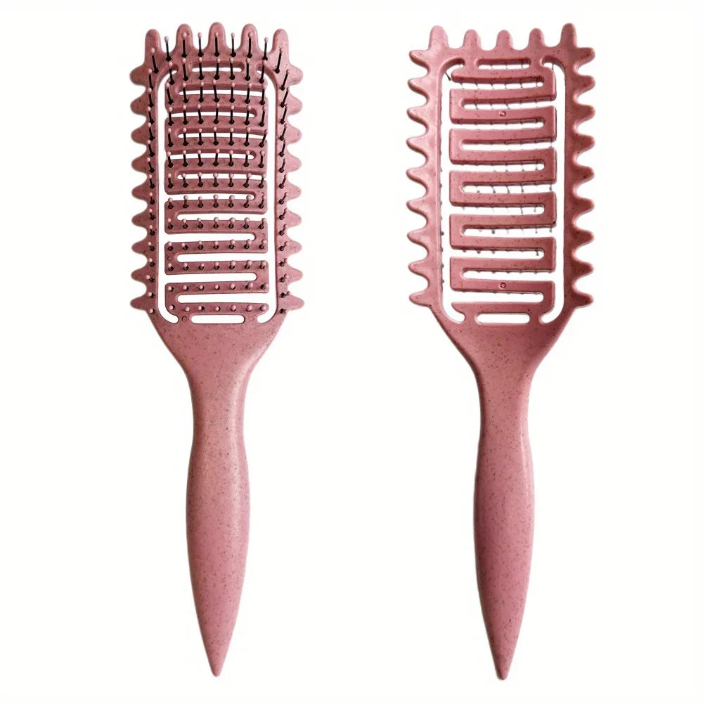 Curl Define Styling Brush Hollow Boar Bristle Detangling Hair Brush Tangled Hair Comb Shaping Defining Curls Hair Styling Tools