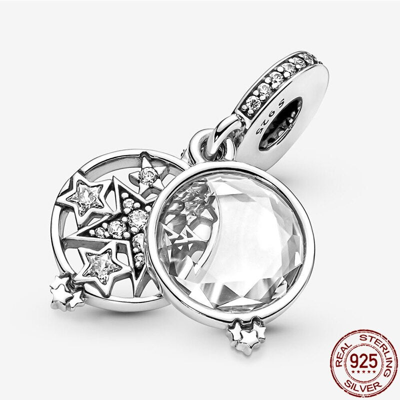 925 Sterling Silver Galaxy Star Charm Cosmic Beads Fit Original Pandora Bracelet DIY Fashion Jewelry Women's Pendant Jewelry