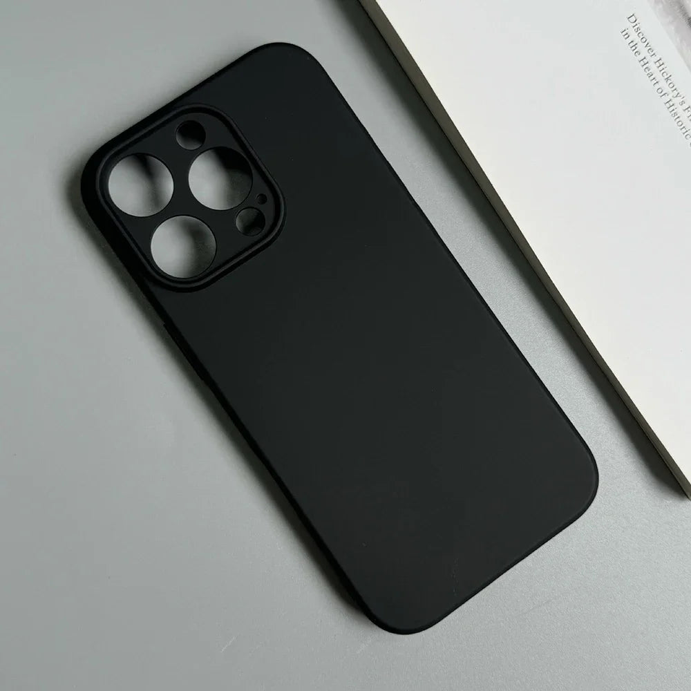 Luxury Full Black Silicone Matte Phone Case For iphone 16 15 14 13 12 11 Pro Max 16 15 14 7 8 Plus Back Cover TPU Soft Case