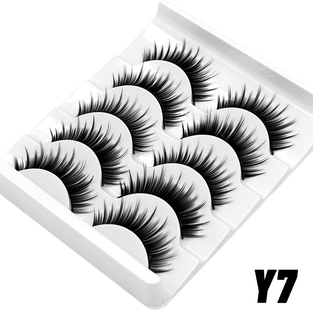 GROINNEYA 20 Pairs Russian Strip Lashes 3D Mink Lashes Natural Eyelashes Dramatic False Eyelashes Wholesale Eyelash Extension