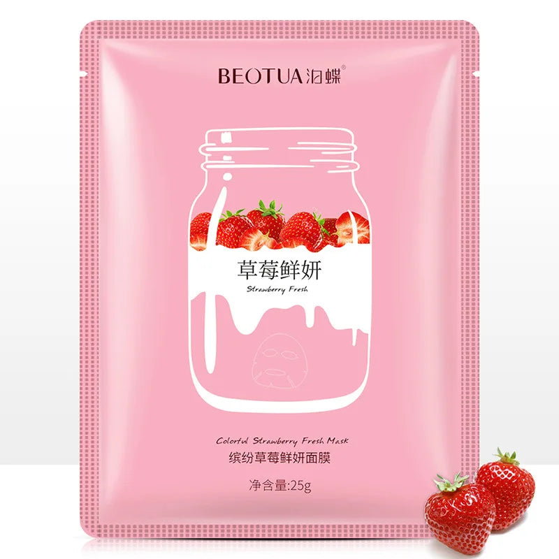 15Pcs BIOAQUA Fresh Fruit Face Mask Snail Hyaluronic Acid Hydrating Firming Skincare Sheet Masks Facial Mask Korean Cosmetics