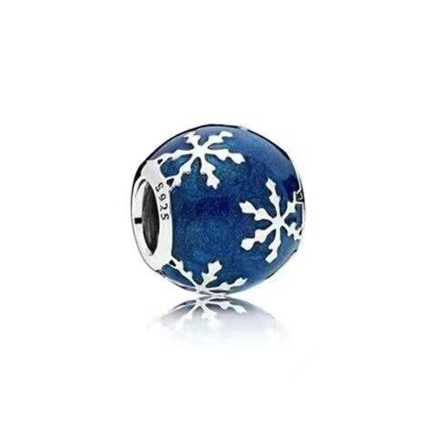 Cute Sparkling Blue Crystal Charm 925 Originales Sterling Silver Beads For Jewelry Making DIY Bracelet Women Mermaid Moments