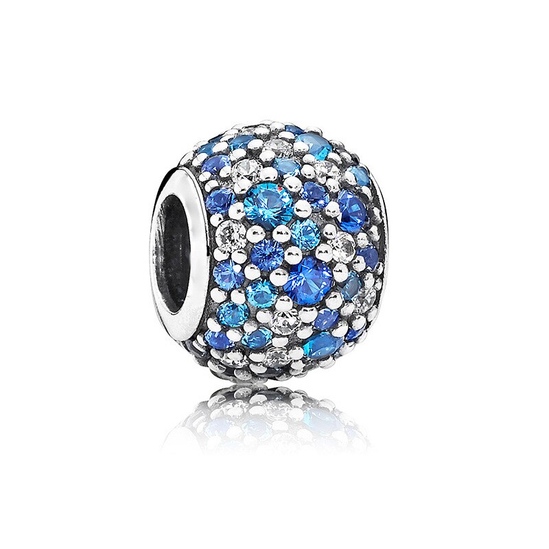 Hot selling blue series beads 925 sterling silver snowflake pumpkin car pendant fit original Pandora bracelet DIY gift