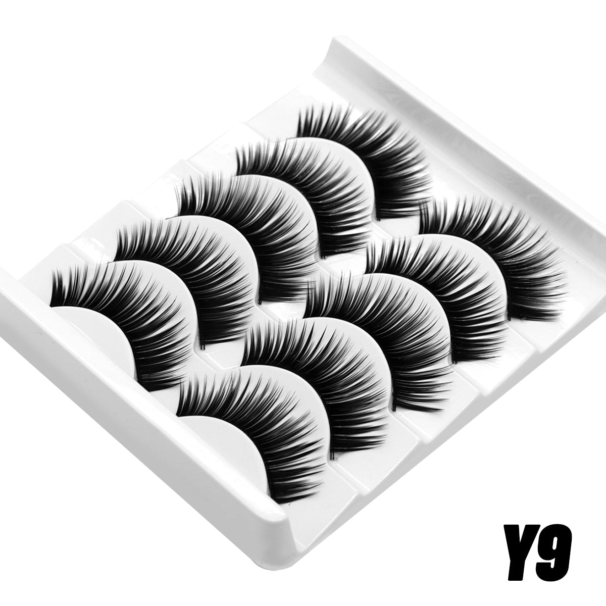 GROINNEYA 10 Pairs Natural False Eyelashes Manga Lashes 3d Faux Mink Lashes Soft Winged Natural Realistic Eyelash Extension