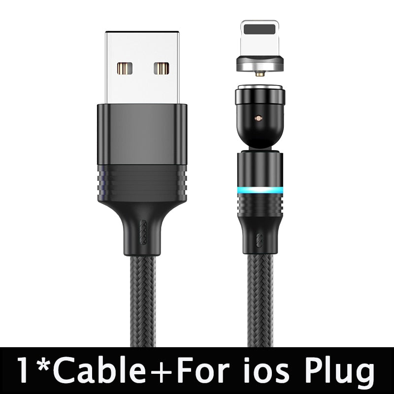 Hot Selling 540° Rotate Magnetic USB Cable Fast Type C Cable Data Charge Micro USB Cable For iPhone 11 Pro Xs X Samsung Xiaomi