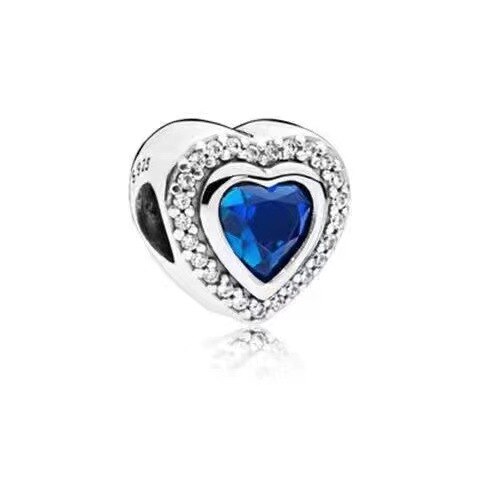 Cute Sparkling Blue Crystal Charm 925 Originales Sterling Silver Beads For Jewelry Making DIY Bracelet Women Mermaid Moments