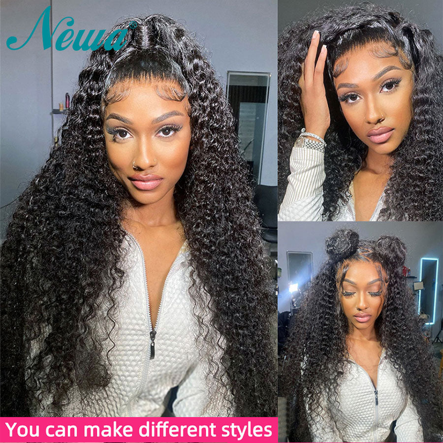 Human Hair Lace Frontal Wig 360 Full Lace Wig Kinky Curly Human Hair Wigs For Women Glueless Lace Front Wig Pre Plucked Bob Wigs