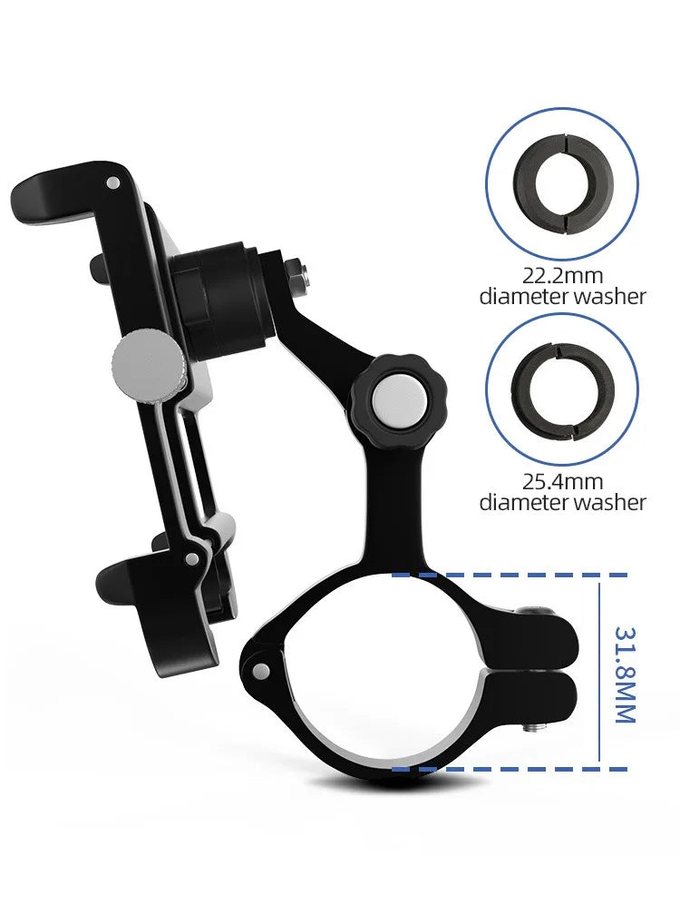 GUB PLUS11 Bicycle Motorcycle Phone Mount Aluminum Alloy Bike Phone Holder with 360° Rotation Adjustable 4 to 6.8 Inch Phone GPS