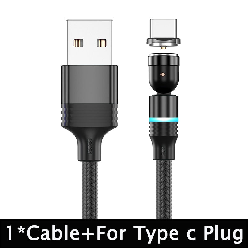 Hot Selling 540° Rotate Magnetic USB Cable Fast Type C Cable Data Charge Micro USB Cable For iPhone 11 Pro Xs X Samsung Xiaomi