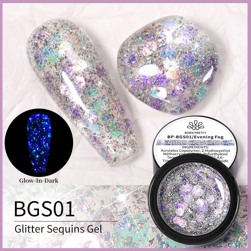 BORN PRETTY Sparkling Metallic Painting Gel Polish Soak Off Gel Nail Polish Flower Drawing Gold Silver Mirror Glitter UV Gel 5ml