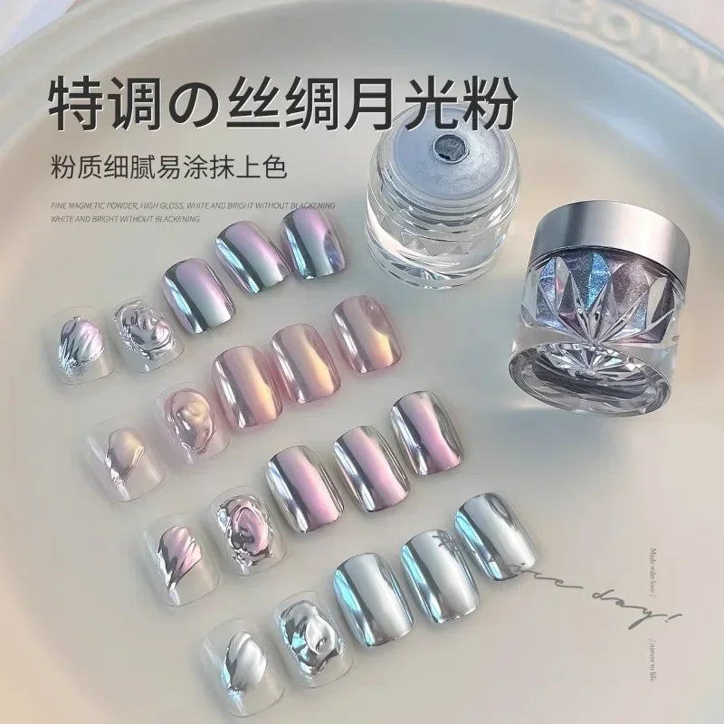 Mirror Nails Glitter Powder Dust Chrome Cat Eye Powder Metal Shining Nail Enhancement Aurora Powder Manicure Nail Decoration