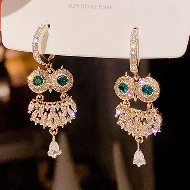 2021 New Fashion Korean Imitation Pearl Drop Earrings for Women Butterfly Owl Zircon Oversized Earring Wedding Party Jewelry