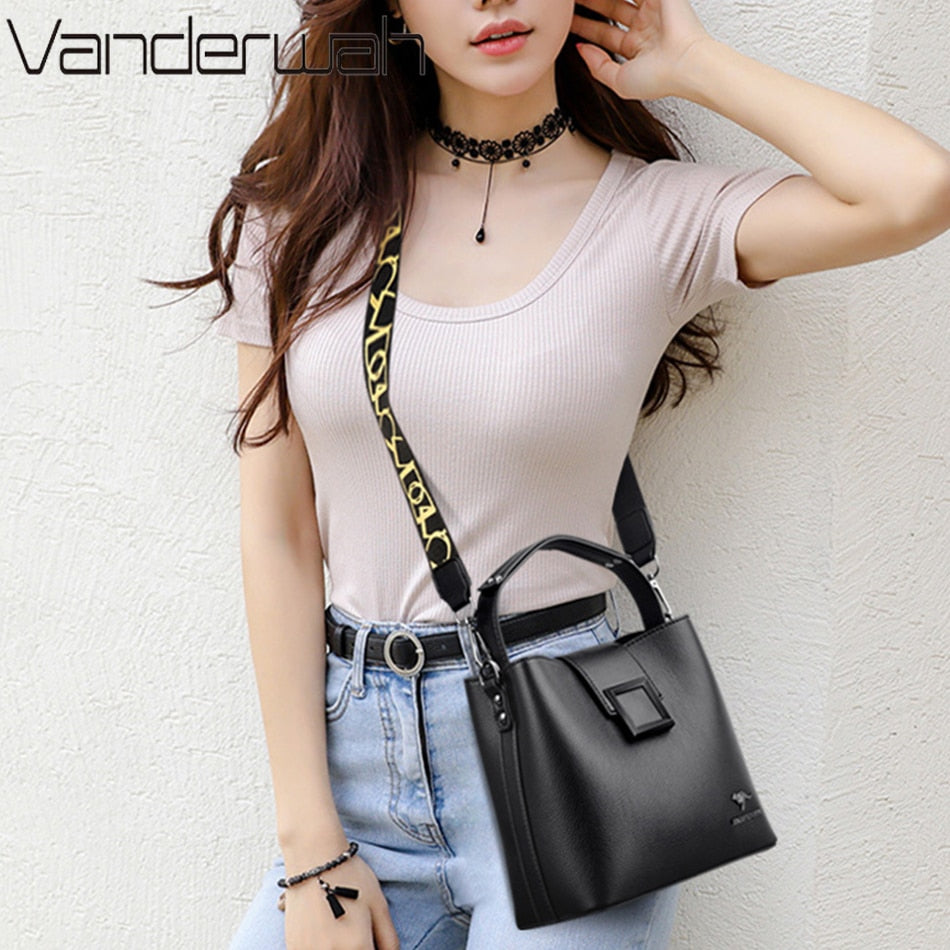 3 Layers Casual Mini Handbag Soft Leather Shoulder Bags for Women Luxury Ladies Crossbody Bag  Female Messenger High Quality Sac