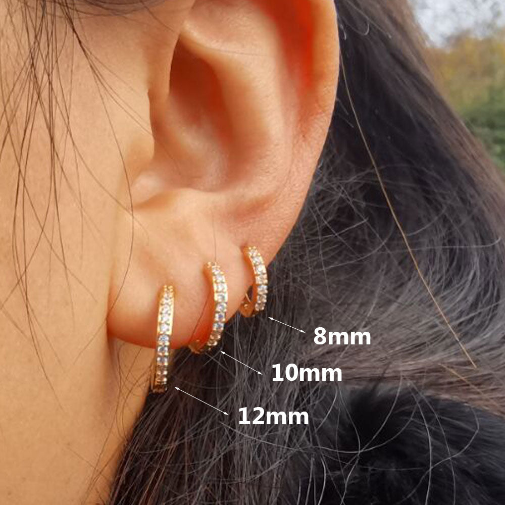 2 Pcs Rainbow Little Huggies Hoop Earrings Girl Tiny Rings Cartilage Small Helix Piercing Conch Earlobe Tragus Circle Men Hoops