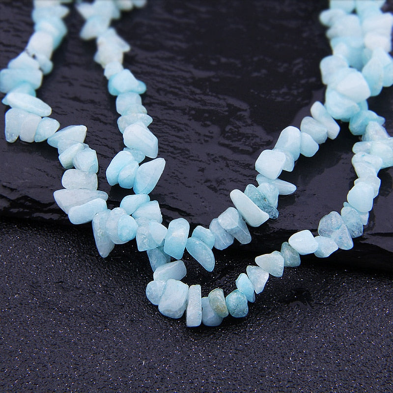 Aquamarin Chips Blue Natural Stone Beads DIY Loose Beads For Bracelet Necklace Making  Jewelry Accessories Healing Chakra