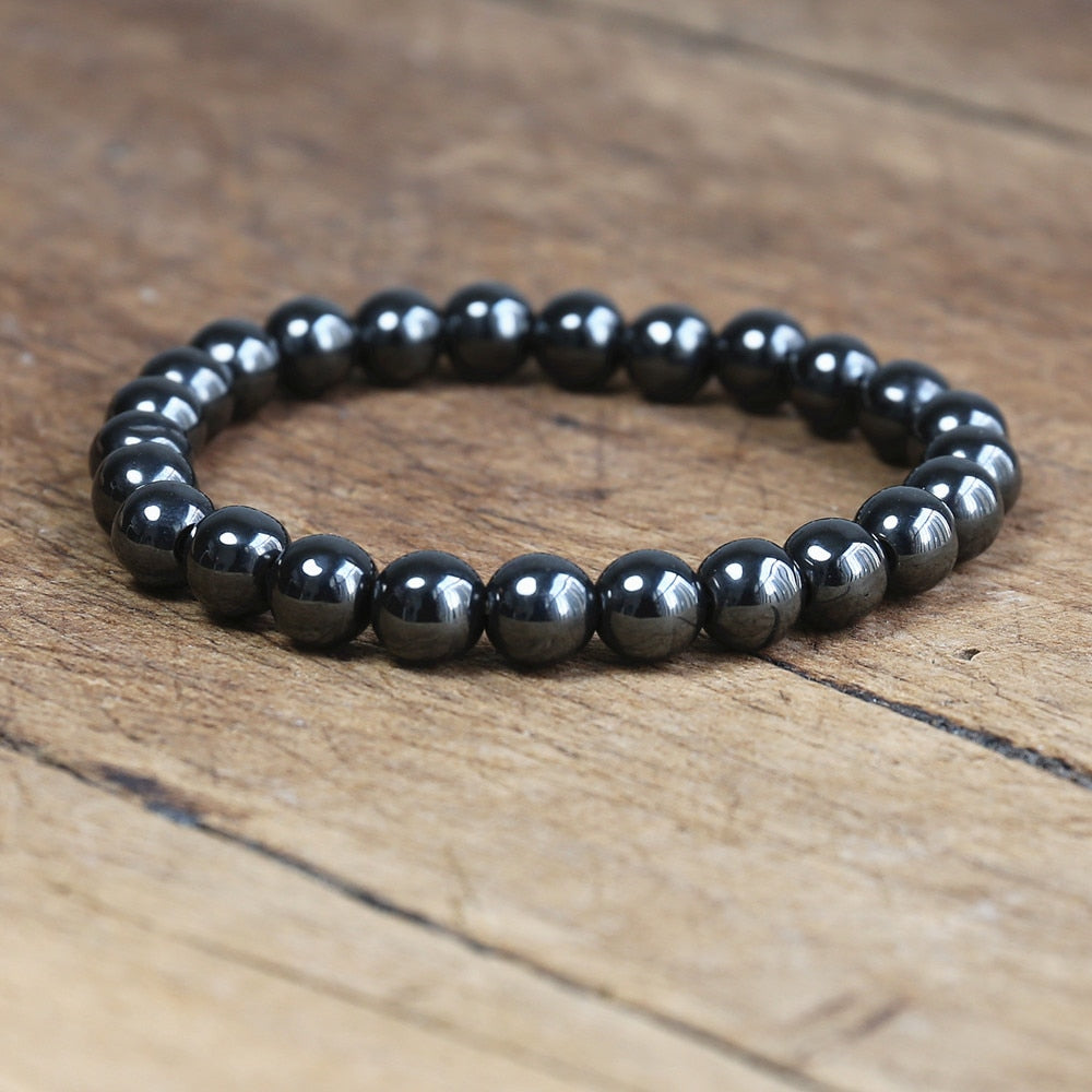 Magnetic Bracelet Beads Hematite Stone Therapy Health Care Magnet Hematite Beads Bracelet Men&#39;s Jewelry