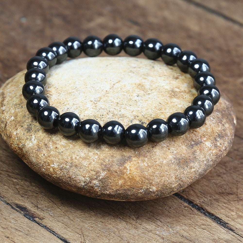 Magnetic Bracelet Beads Hematite Stone Therapy Health Care Magnet Hematite Beads Bracelet Men&#39;s Jewelry