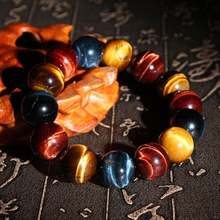 Fashion 6/8/10/12/14mm colorful Tiger eyes Beads Bracelet Men Charm Natural Stone Braslet For Man Handmade Jewelry Gift Pulseras