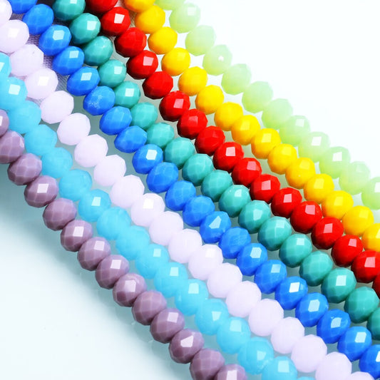 Jewelry Making Beads Multicolor 8mm Rondelle Loose Beads Wholesale Crystal Glass Beads