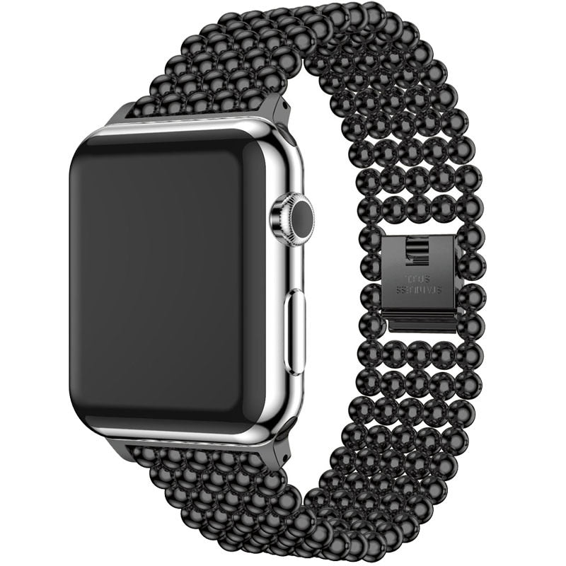 Band For Apple Watch 38mm 40mm 42mm 44mm 41mm 45mm Fashion Beads Stainless Steel Strap iWatch 3 4 5 6 7 SE Watchband Bracelet