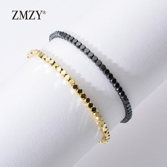 ZMZY New Fashion Minimalist Handmade Boho Bracelet Stone Hematite Beads Bracelet Jewelry Gift Friendship Women Accessories