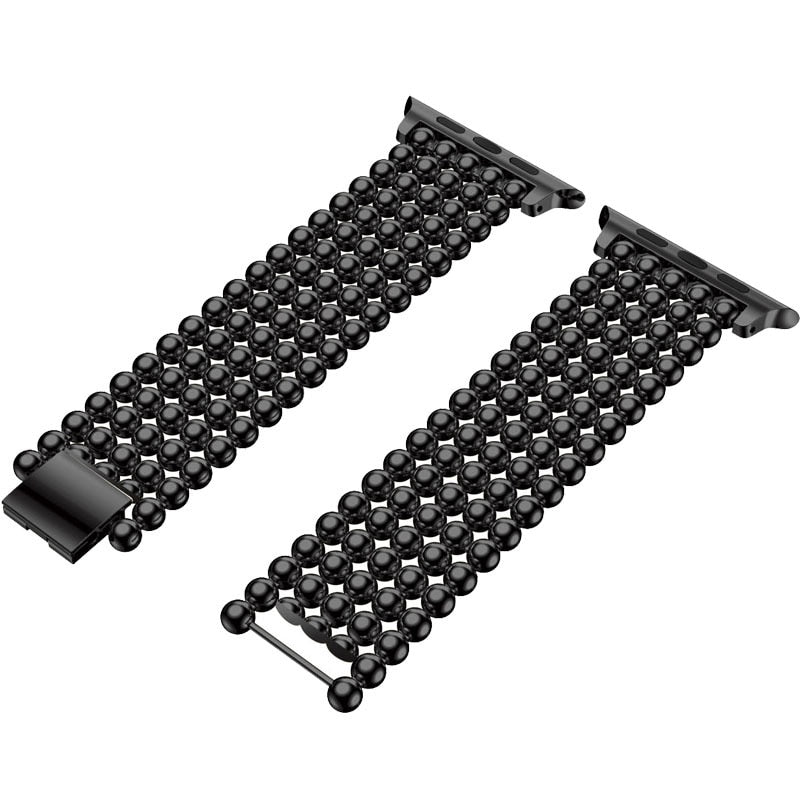 Band For Apple Watch 38mm 40mm 42mm 44mm 41mm 45mm Fashion Beads Stainless Steel Strap iWatch 3 4 5 6 7 SE Watchband Bracelet