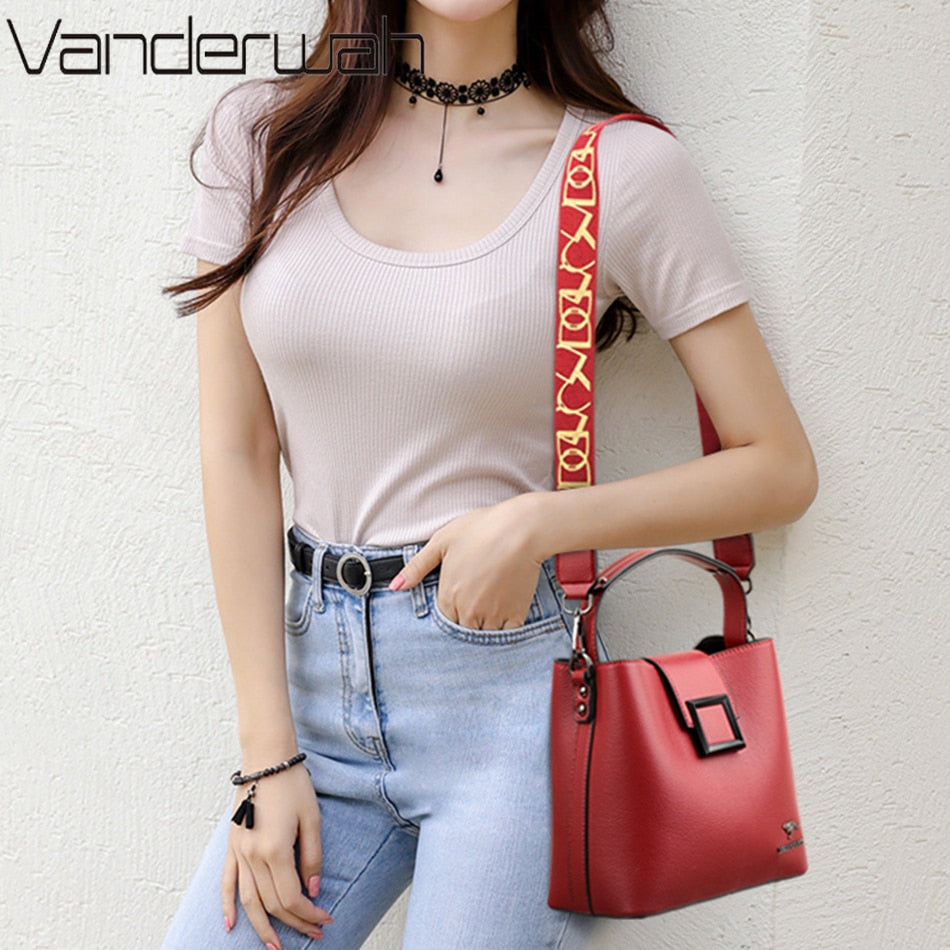 3 Layers Casual Mini Handbag Soft Leather Shoulder Bags for Women Luxury Ladies Crossbody Bag  Female Messenger High Quality Sac