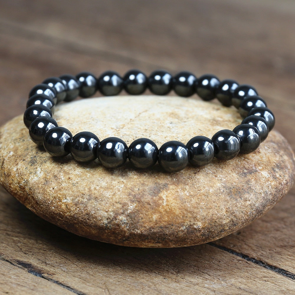 Magnetic Bracelet Beads Hematite Stone Therapy Health Care Magnet Hematite Beads Bracelet Men&#39;s Jewelry