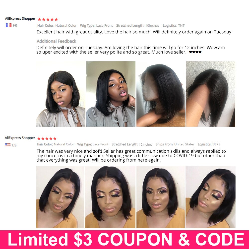 Closure wig Short Wig Bob Human Hair Megalook 4x4 13x4 Front Human Lace Wigs Virgin Hair Wigs Straight Lace Front Wig Bob Wigs