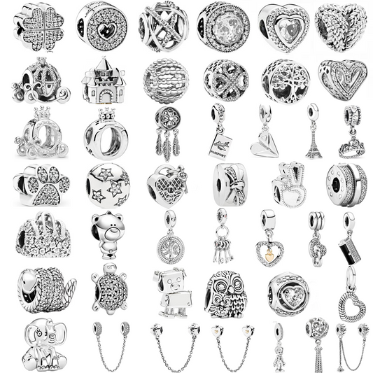 New Fashionable Charm Original Elephant Plane Love Pig Crown Suitable for Original Pandora Women's Bracelet Accessory Gift