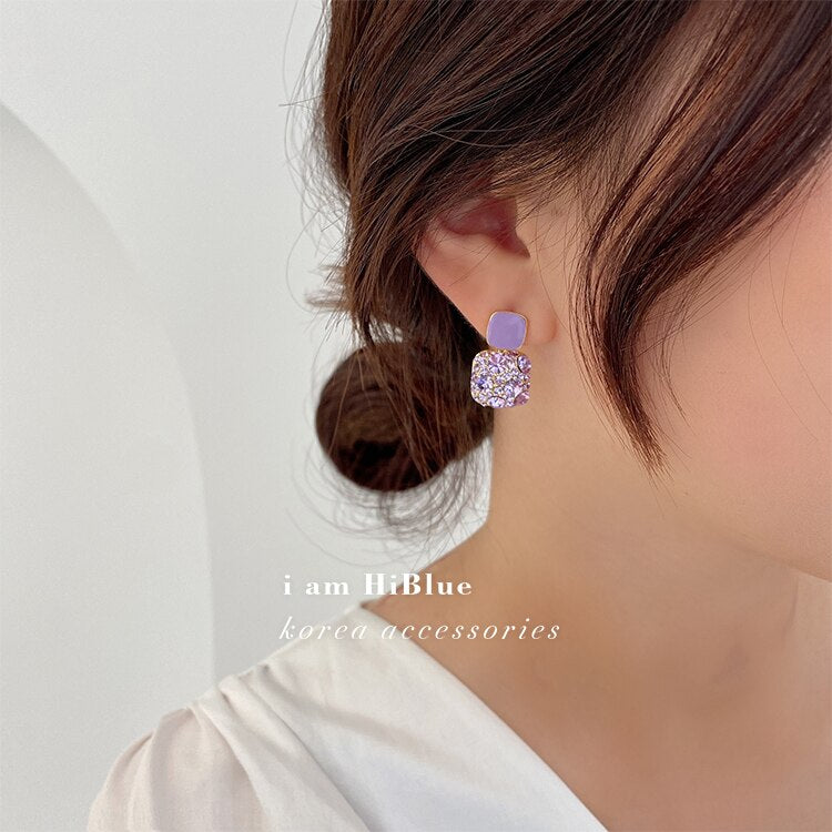 Earrings Retro Temperament Europe and America 2020 New High-quality Purple Earrings Female Exquisite Niche Fashion Stud Earrings