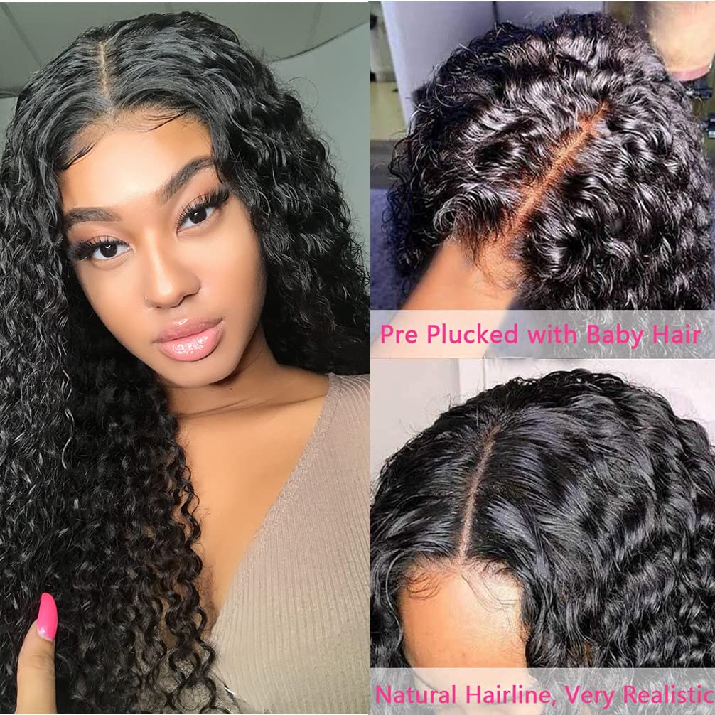 Curly Human Hair Wigs BEAUDIVA 13x1 Lace Part Wig Kinky Curly Wig Preplucked with Baby Hair Remy For Women 4x4 Curly Closure Wig