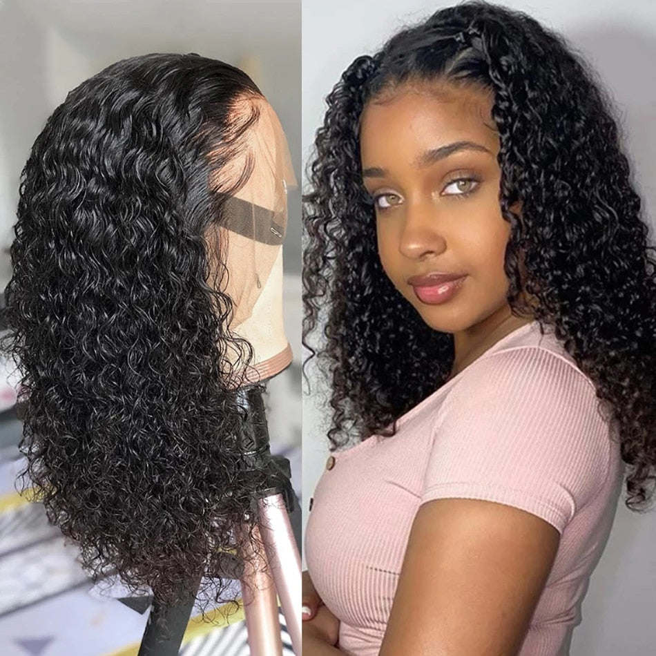 Curly Human Hair Wigs BEAUDIVA 13x1 Lace Part Wig Kinky Curly Wig Preplucked with Baby Hair Remy For Women 4x4 Curly Closure Wig