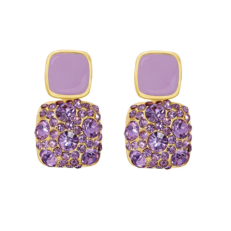 Earrings Retro Temperament Europe and America 2020 New High-quality Purple Earrings Female Exquisite Niche Fashion Stud Earrings