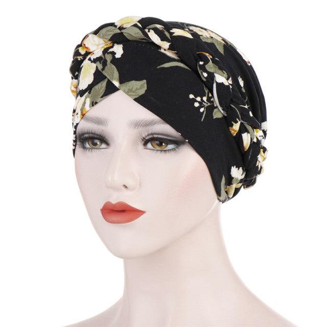 Cotton print muslim turban scarf for women islamic inner hijab caps Arab wrap head scarves femme musulman turbante mujer