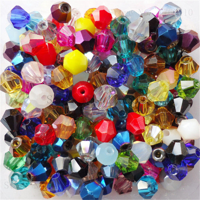 Isywaka Sale U Pick Color 3mm 4mm 6mm 8mm Bicone Austria Crystal Bead charm Glass Bead Loose Spacer Bead for DIY Jewelry Making