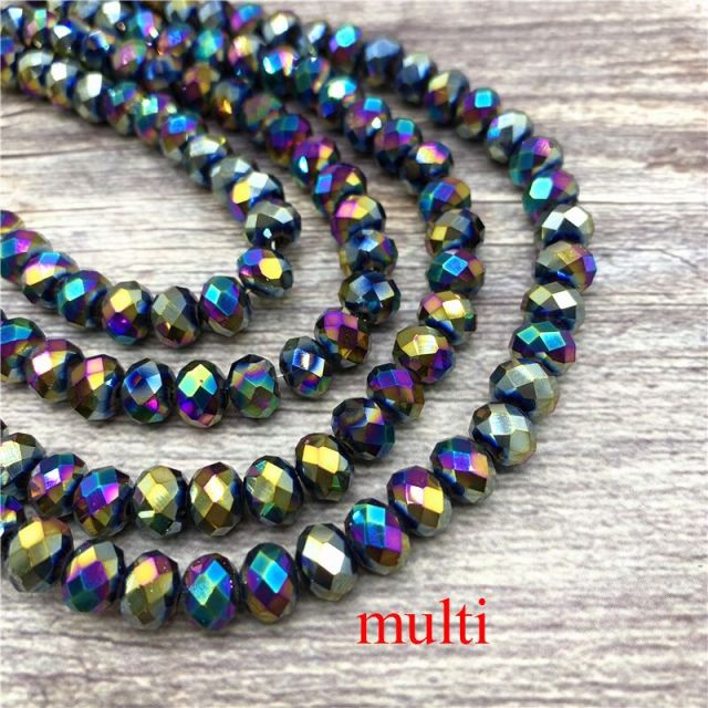 2X3/ 3X4/ 4X6/ 6X8mm Crystal Beads AB Multicolor Sapcer Glass Beads for Jewelry  Hand Ring Necklace Making DIY Wholesale