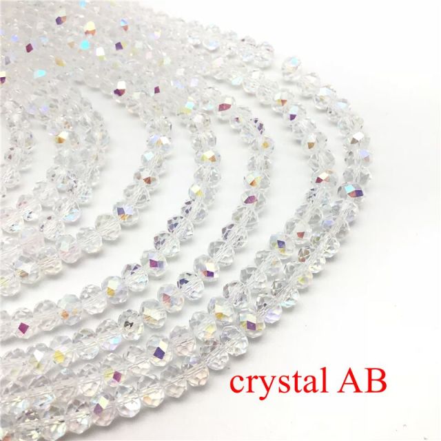 2X3/ 3X4/ 4X6/ 6X8mm Crystal Beads AB Multicolor Sapcer Glass Beads for Jewelry  Hand Ring Necklace Making DIY Wholesale