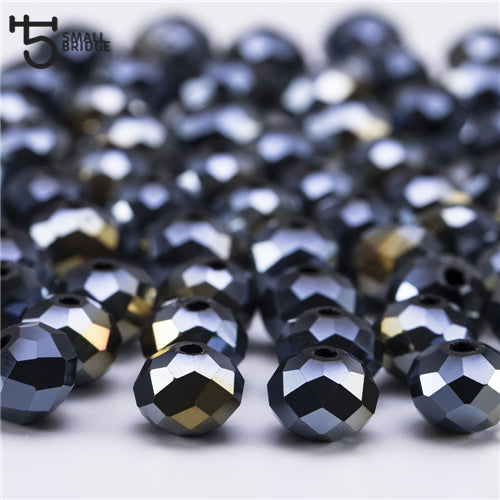 4 6 8mm Czech Loose Rondelle Crystal Beads For Jewelry Making Diy Needlework AB Color Spacer Faceted Glass Beads Wholesale