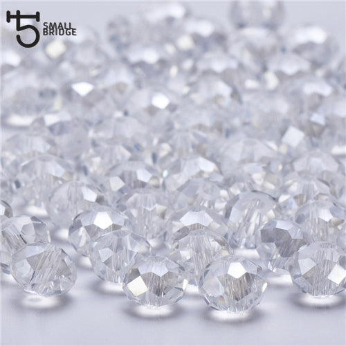 4 6 8mm Czech Loose Rondelle Crystal Beads For Jewelry Making Diy Needlework AB Color Spacer Faceted Glass Beads Wholesale