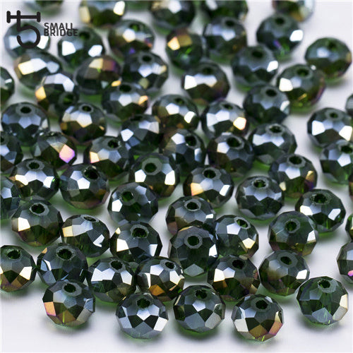 4 6 8mm Czech Loose Rondelle Crystal Beads For Jewelry Making Diy Needlework AB Color Spacer Faceted Glass Beads Wholesale