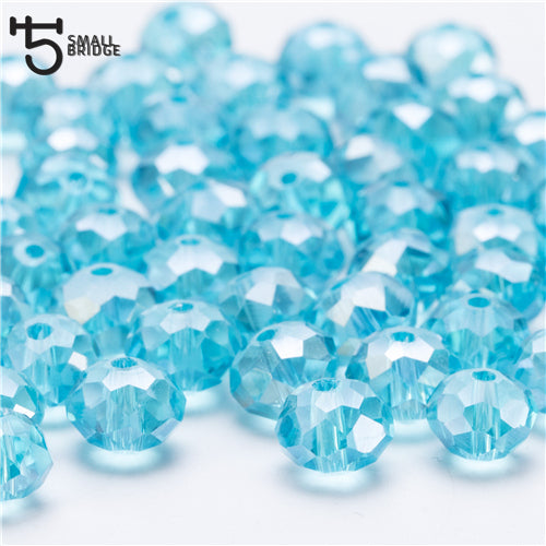 4 6 8mm Czech Loose Rondelle Crystal Beads For Jewelry Making Diy Needlework AB Color Spacer Faceted Glass Beads Wholesale