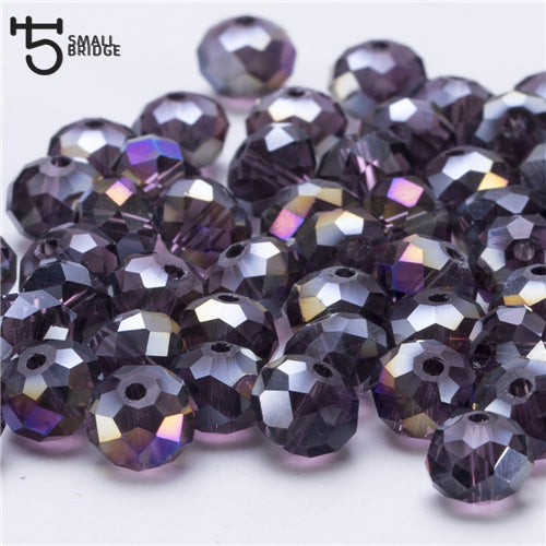 4 6 8mm Czech Loose Rondelle Crystal Beads For Jewelry Making Diy Needlework AB Color Spacer Faceted Glass Beads Wholesale