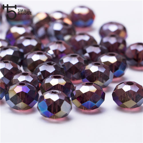 4 6 8mm Czech Loose Rondelle Crystal Beads For Jewelry Making Diy Needlework AB Color Spacer Faceted Glass Beads Wholesale