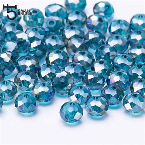 4 6 8mm Czech Loose Rondelle Crystal Beads For Jewelry Making Diy Needlework AB Color Spacer Faceted Glass Beads Wholesale