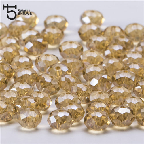 4 6 8mm Czech Loose Rondelle Crystal Beads For Jewelry Making Diy Needlework AB Color Spacer Faceted Glass Beads Wholesale