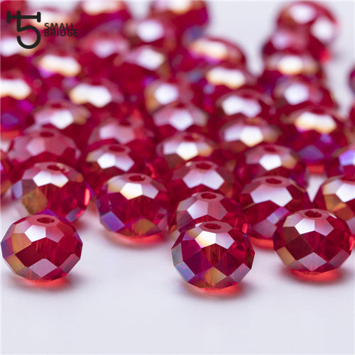 4 6 8mm Czech Loose Rondelle Crystal Beads For Jewelry Making Diy Needlework AB Color Spacer Faceted Glass Beads Wholesale