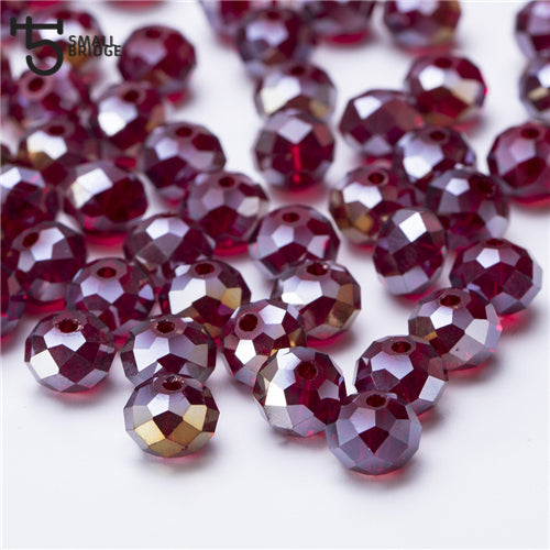 4 6 8mm Czech Loose Rondelle Crystal Beads For Jewelry Making Diy Needlework AB Color Spacer Faceted Glass Beads Wholesale