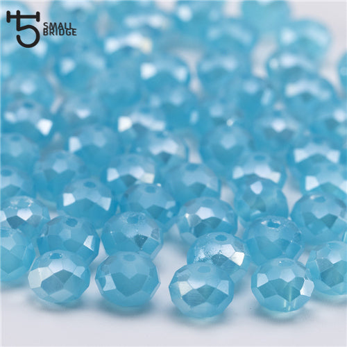 4 6 8mm Czech Loose Rondelle Crystal Beads For Jewelry Making Diy Needlework AB Color Spacer Faceted Glass Beads Wholesale